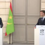 الرئيس الموريتاني محمد ولد الشيخ الغزواني ونظيره الفرنسي إيمانويل ماكرون