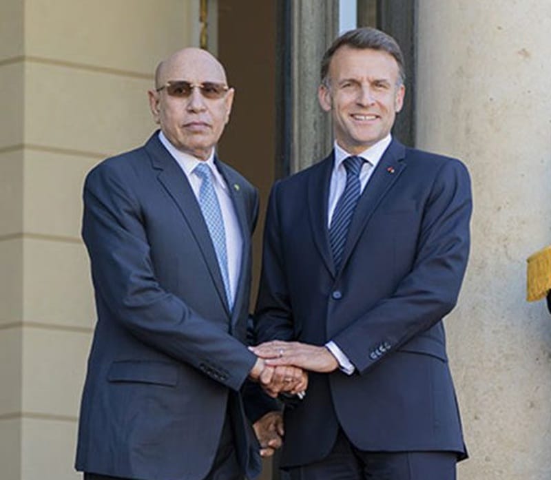 إيمانويل ماكرون ومحمد ولد الشيخ الغزواني
