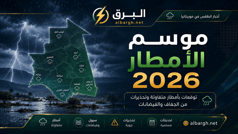 توقعات موسم الأمطار في موريتانيا 2026
